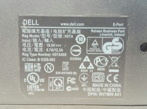 Dell K07A E-Port Docking Station - No PSU - Image 3