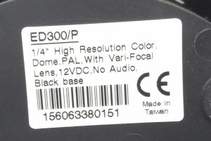 Everfocus ED300/P 1/4" High Resolution Color Dome PAL with Vari-Focal Lens 12VDC No Audio Black Base CCTV Camera - Job Lot x2 - Image 3