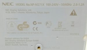 Nec NP-M271X LCD VGA Projector w 2843 Lamp Hours Used - Image 3