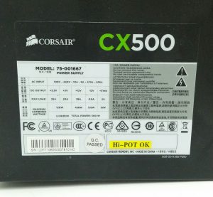 Corsair CX500 CX Series 75-001667 ATX Power Supply 500W Max - Image 3