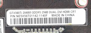 Palit GeForce GTX560Ti 2048M GDDR5 256B Dual DVI HDMI CRT Graphics Card - Image 3