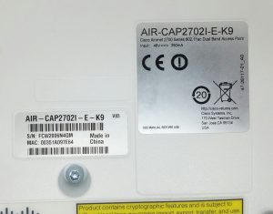 Cisco AIR-CAP2702I-E-K9 VO3 Aironet 2700 Series 802.11ac Dual Band Access Point + Bracket - Image 3