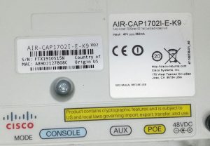 Cisco AIR-CAP1702I-E-K9 V02 Cisco Aironet 1700 Series 802.11ac Dual Band POE Access Point - Image 3