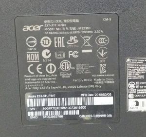 Acer Aspire MS2393 ES1-311 Series Pentium N3540 2.66GHz 2GB Ram 500GB HDD Windows 10 64 - Image 3