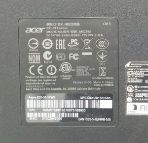 Acer Aspire MS2393 ES1-311 Series Pentium N3540 2.66GHz 2GB Ram 500GB HDD Windows 10 64 - Image 4