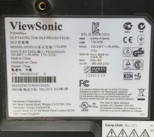 ViewSonic VS14550 DLP Projector 1297 Lamp Hours Used #4596 - Image 3