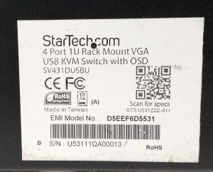 Startech.com SV431DUSBU 4 Port 1 U Rack Mount VGA USB KVM Switch With OSD - Image 3