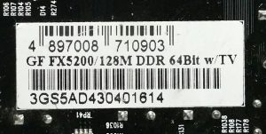 GF FX5200/128M DDR 64Bit w/TV Graphics Card - Image 3
