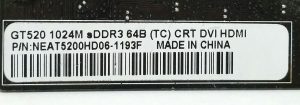 Gainward GT520 1024M DDR3 64B (TC) CRT DVI HDMI Graphics Card - Image 3