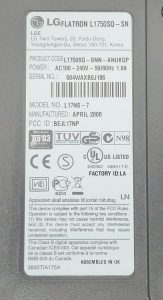 LG Flatron L1750SQ-SN L17NS-7 17" VGA Monitor - Image 3