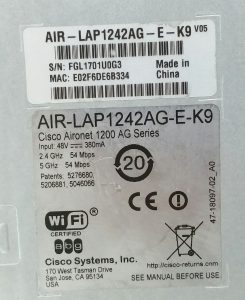 Cisco Systems AIR-LAP1242AG-E-K9 VO5 Aironet 1200 AG Series Access Point - Image 3