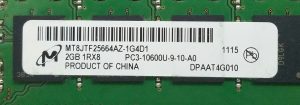 HP MT8JF25664AZ-1G4D1 2GB1Rx8 RAM Module - Image 3