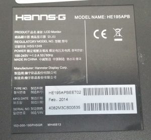 Hanns.G HE195APB 18.5" VGA LCD Monitor With Tiny scratch on screen - Image 3