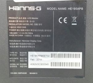 Hanns.G HE195APB 18.5" VGA LCD Monitor Tiny scratch in front - Image 4