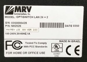 MRV F2026 OPTISWITCH LAN 24 +2 EM2026-1GE 24-Port Switch - Image 3