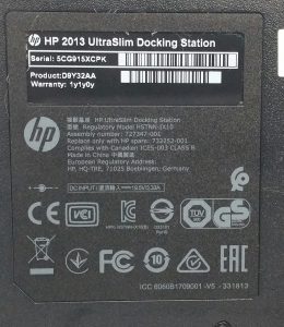 HP 2013 D9Y32AA HSTNN-IX10 UltraSlim Docking Station - Image 3