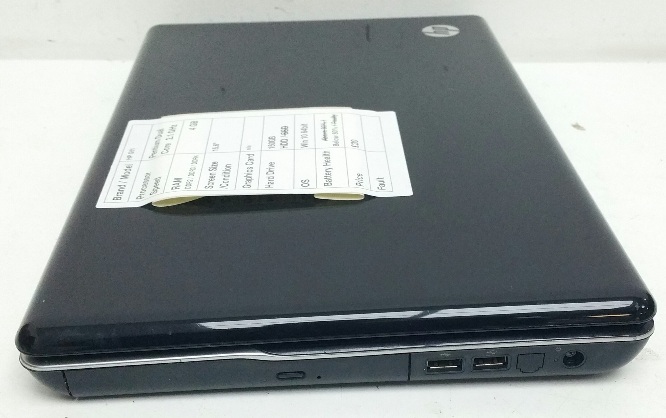 HP G61 G61-110SA Pentium Dual Core 2.1GHz 4GB Ram 15.6″ 160GB HDD