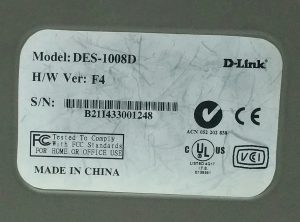 D-Link DES-1008D Ver F4 10/100 8-Port Fast Ethernet Switch - Image 3