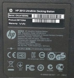HP D9Y32AA HSTNN-IX10 2013 Ultra Slim Docking Station - Image 3