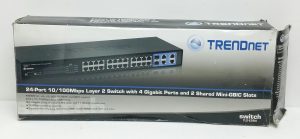 TRENDnet TL2-E284 24-Port 10/100 Mbps Layer 2 Managed Switch with 4 x 1Gb Ports and 2 Shared Mini-GBIC Slots - Image 3