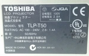 Toshiba TLP-T50 VGA LCD Projector 1175 Lamp Hours Used - Image 3