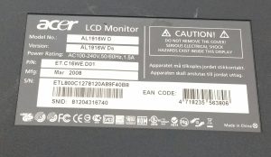 Acer AL1916W D 19" VGA LCD Monitor - Image 3