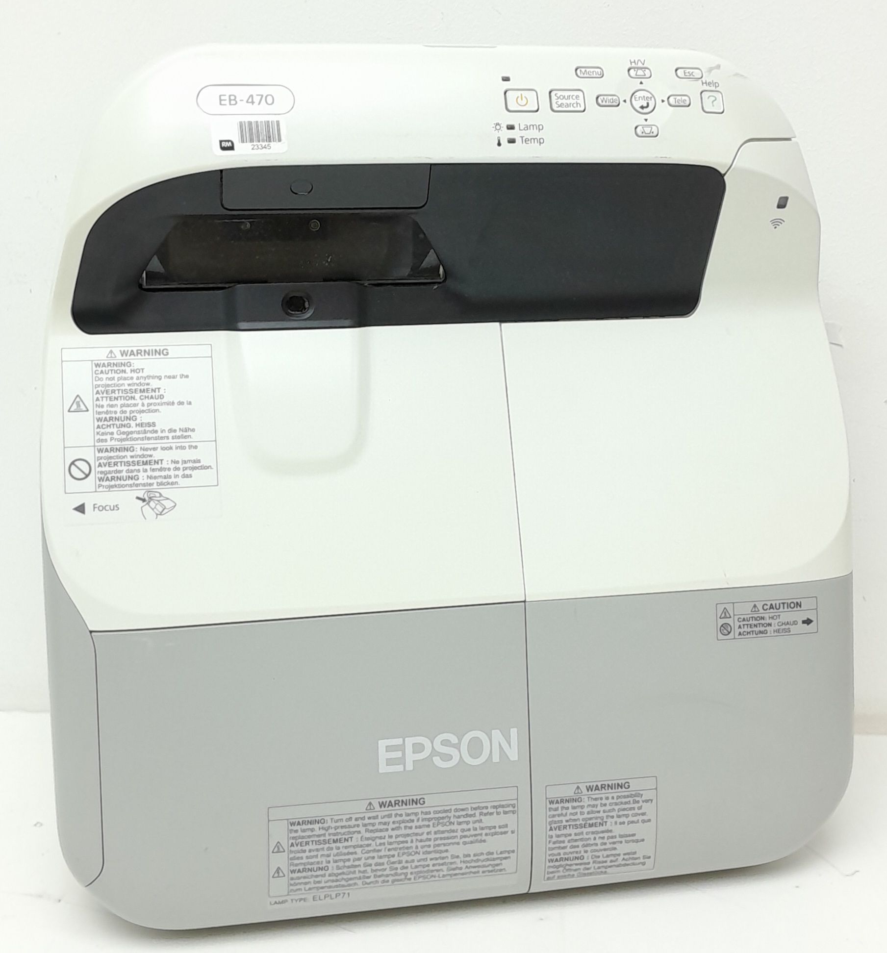 20240221_135135 Epson EB-470 H456B HDMI VGA LCD Projector 2370 Lamp Hours Used - Image 1