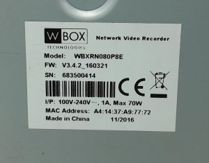 W Box WBXRN080P8E Network Video Recorder - Image 3