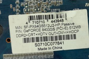 Nvidia SFPX84 SF-PX84GS512U2-HP Passive GeForce 8400GS (PCI-E) Graphics Card - Image 3