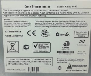Cisco 1800 Series CISCO1841 V05 Integrated Router - Image 3