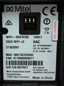 Mitel WH1-DAFA/3A 5624 WiFi Handset Only - Image 3