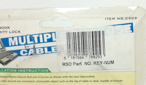 C909 Multiple Purpose Notebook Security Cable Lock - Image 3