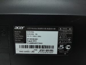 Acer S19HQL 18.5" VGA LCD Monitor - Image 3