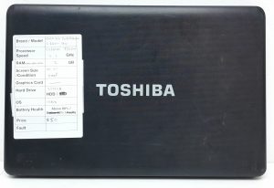 Toshiba Satellite Pro C660D-150 - Celeron T3500 2.1GHz - 2GB Ram - 15.6" - 250GB HDD - Windows 10 Pro - Image 3