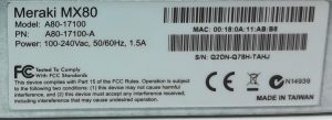 Cisco Meraki MX80 A80-17100 Firewall - Image 4