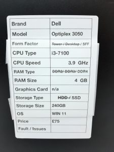 Dell Optiplex 3050 SFF Computer i3-7100 3.90Ghz 4GB RAM 240GB SSD Windows 11 - Image 3