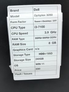 Dell Optiplex 3050 SFF Computer i3-7100 3.90Ghz 8GB RAM 240GB SSD Windows 11 - Image 3