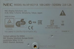 Nec NP-M271X HDMI VGA LCD Projector 4995 Lamp Hours Used - Image 3