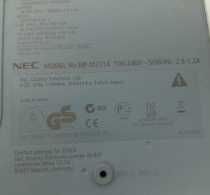 Nec NP-M271X HDMI VGA LCD Projector 3275 Lamp Hours Used - Image 3