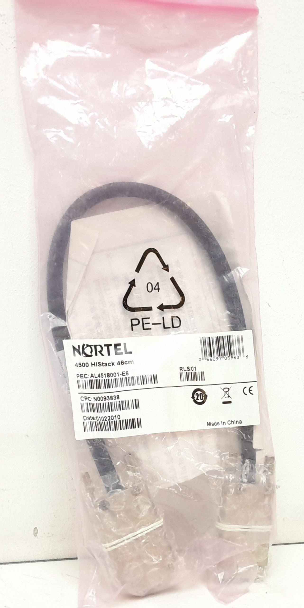 20240529_144628 Nortel AL4518001-E6 4500 HiStack 46cm Cable - Image 1