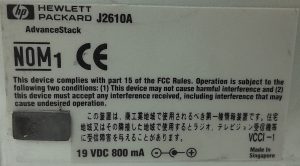 HP AdvanceStack J2610A 10 Base-T Hub-8U Switch - Image 3