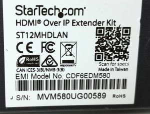 Startech.com ST12MHDLAN CDF6EDM580 HDMI Over IP Extender Kit - Image 3
