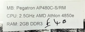 Pegatron AP4800C-S/RM - AMD Athlon 4850e 2.5GHz - DDR3 - 2GB Ram - Motherboard with IO Shield - Image 3