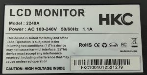 HKC 2249A 23.5" DVI HDMI Monitor - Image 3