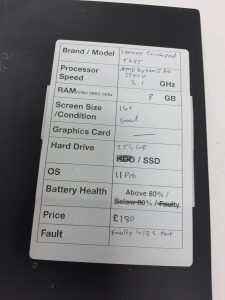 Lenovo Thinkpad T495 - AMD Ryzen 5 Pro 3500U @ 2.1Ghz - 8GB - Windows 11 - Image 7