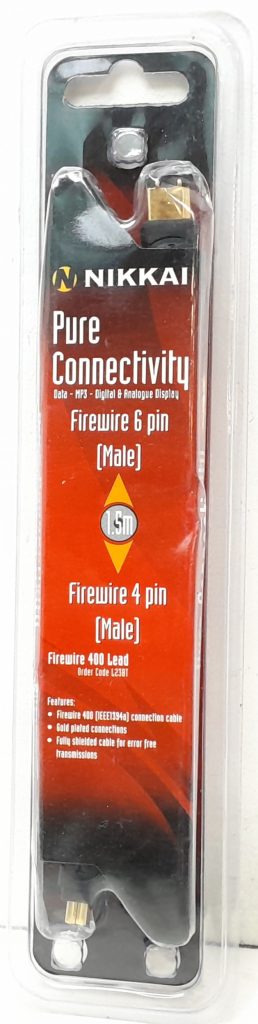 Joblot 2x Nikkai Firewire 400 Lead Firewire 6 Pin to 4 Pin M Cable