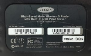 Belkin F5D7231-4P High-Speed Mode Wireless G Router With Built-In USB Print Server - Image 3