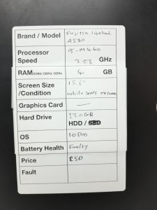 Fujitsu Lifebook A530 - i5-M460 2.53GHz - 4GB Ram - 15.6" - 320GB HDD - Windows 10 Pro - Image 3
