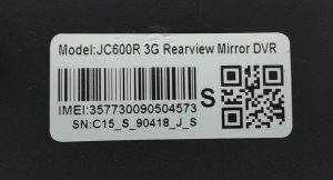 JC600R 3G Rearview Mirror DVR - Image 3