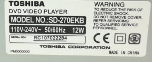 Toshiba SD-270EKB DVD Player - Image 3
